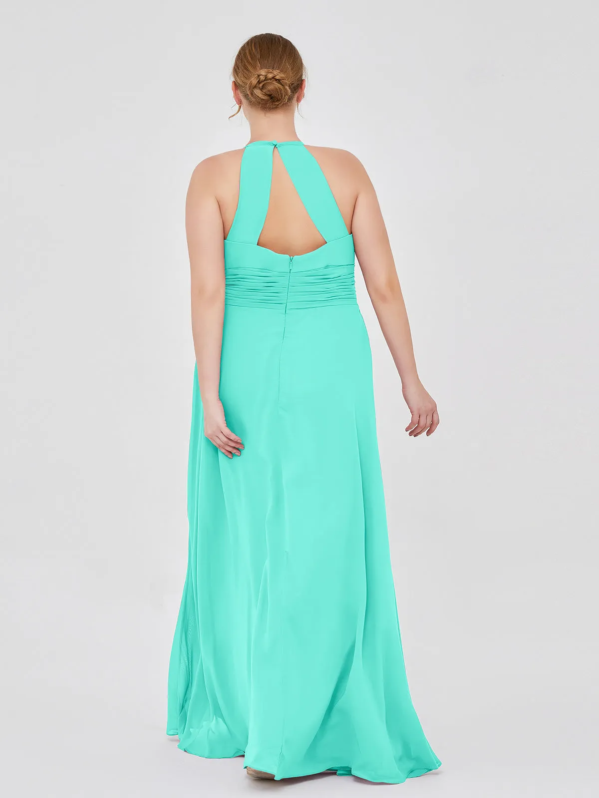 Halter Chiffon Maxi Dress of Bridesmaid Spa