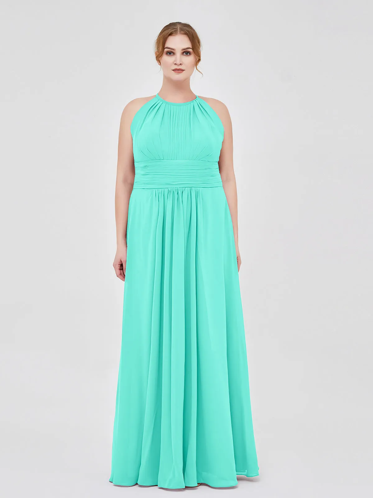 Halter Chiffon Maxi Dress of Bridesmaid Spa