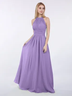 Halter Chiffon Maxi Dress of Bridesmaid Tahiti