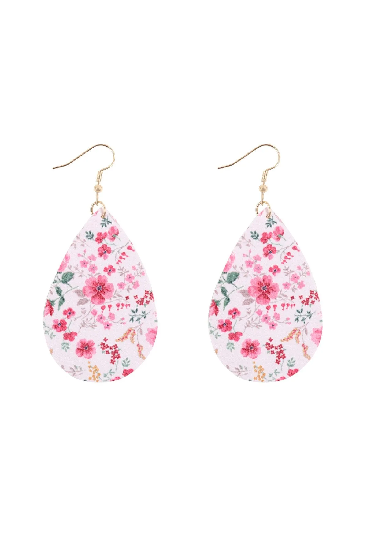 Hde3219 - Floral Printed Pear-Shaped Earrings