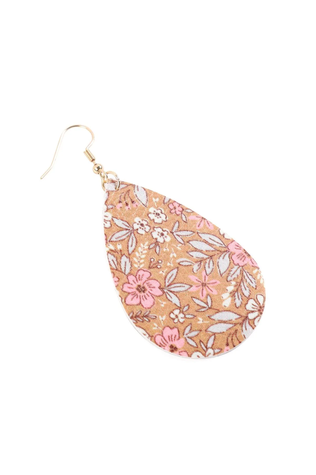 Hde3219 - Floral Printed Pear-Shaped Earrings