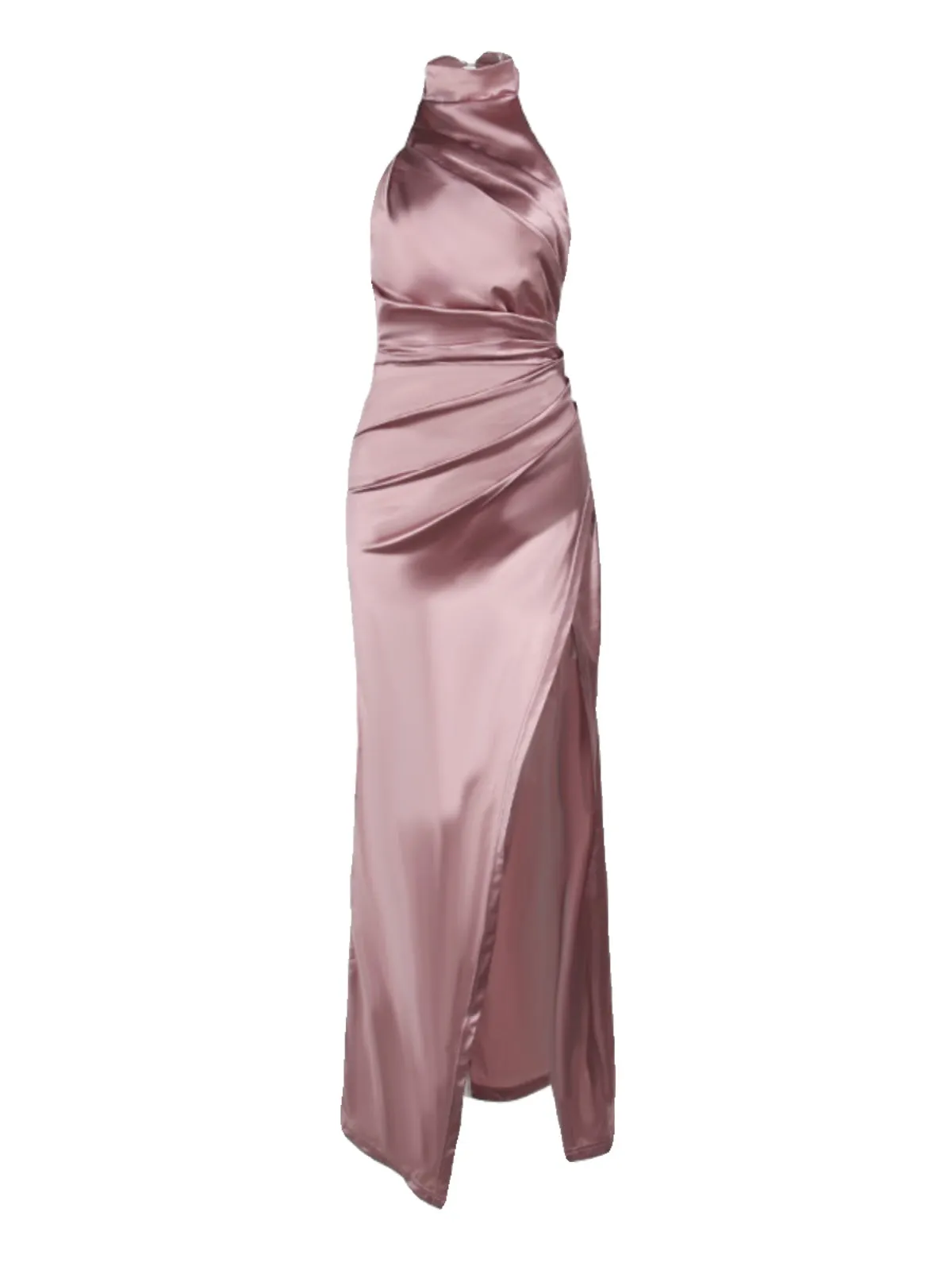 High-end High Cut Split Satin Dress