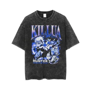 Hunter x Hunter Killua Vintage Washed Graphic T-Shirt - Anime Streetwear Apparel