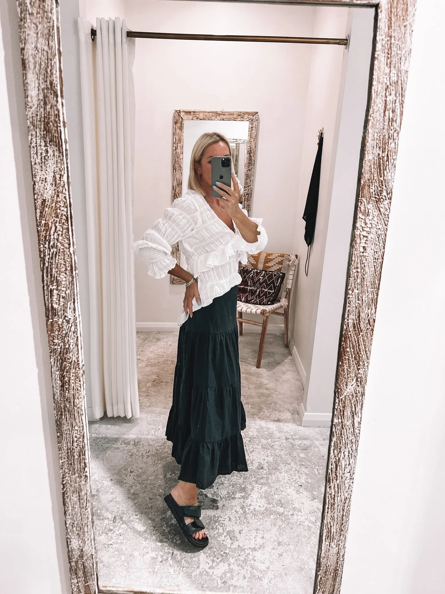 Janey Skirt Black Linen