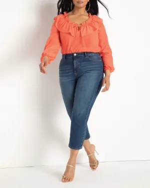 Khloe Ruffle Blouse | Hot Coral