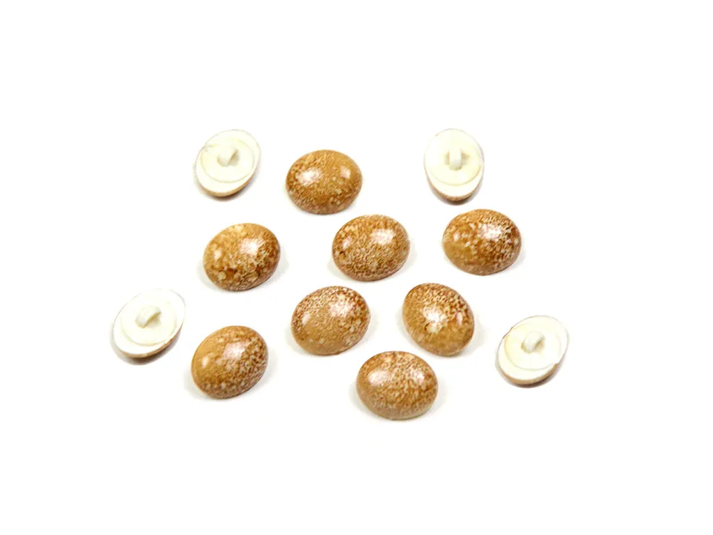 Light Brown Oval Marble Look Acrylic Buttons