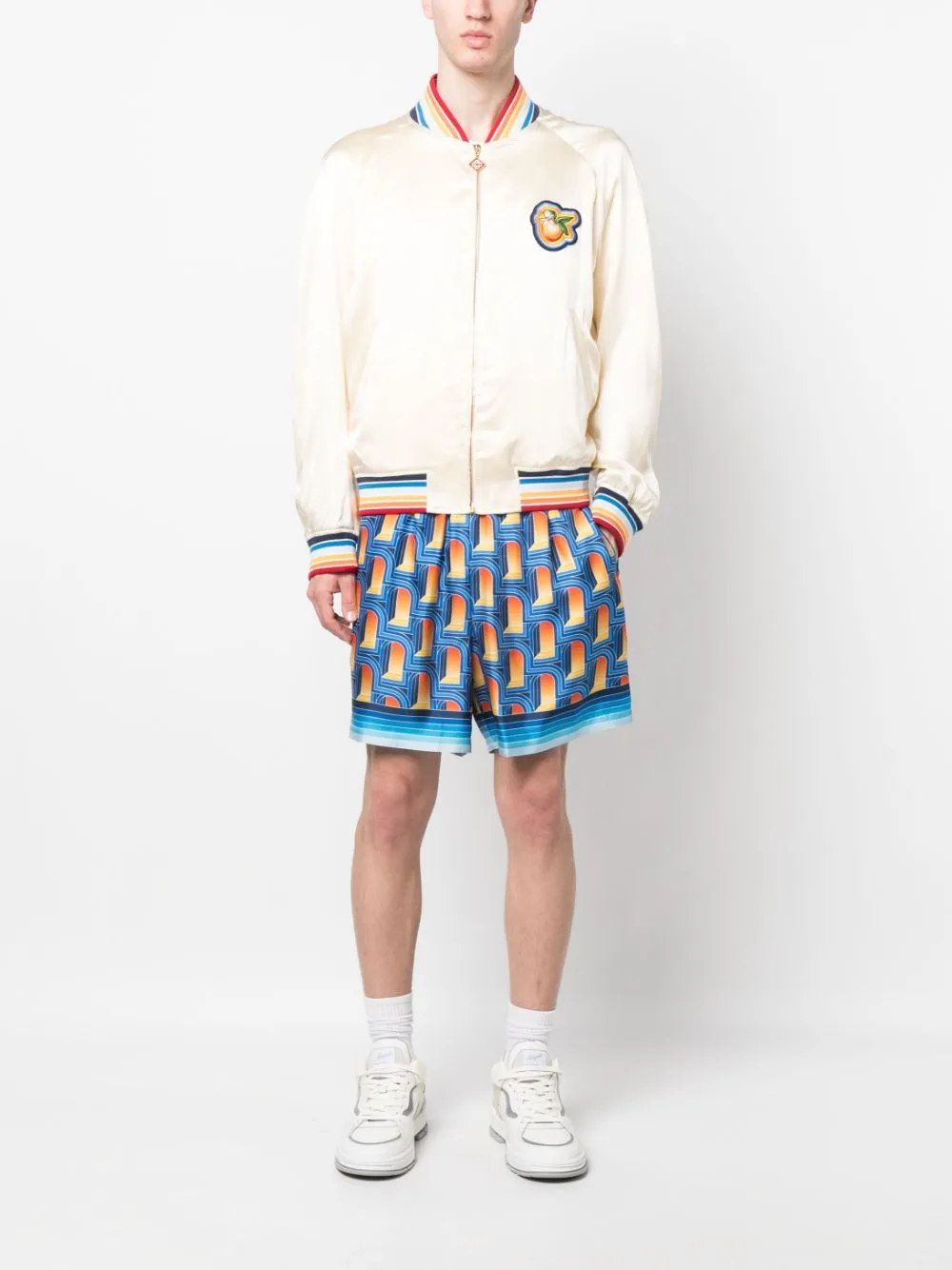 logo-patch bomber jacket