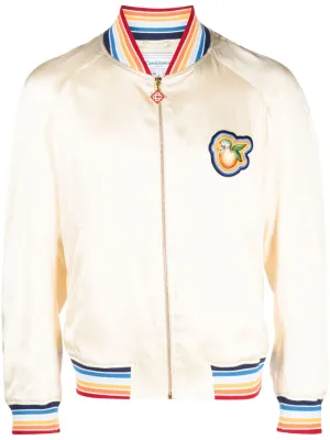 logo-patch bomber jacket