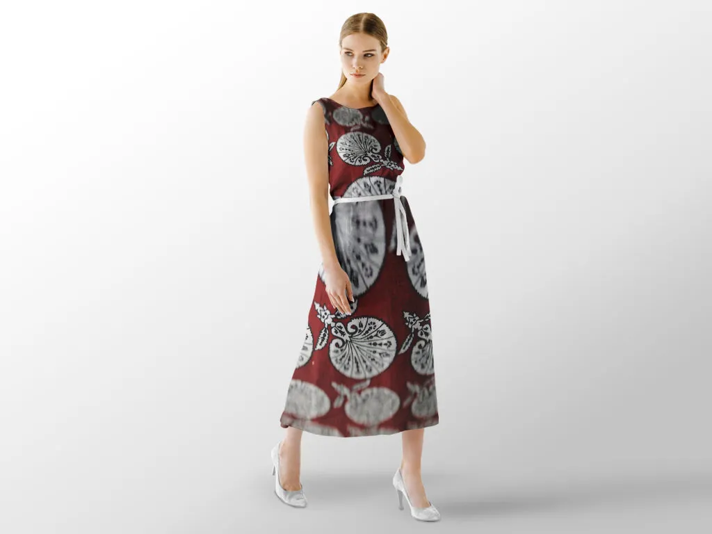Maroon Flower Design Pure Cotton Fabric