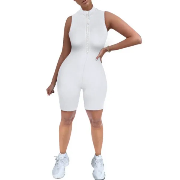MB FASHION ZIP UP BODYCON ROMPER JUMPSUIT 2785LY