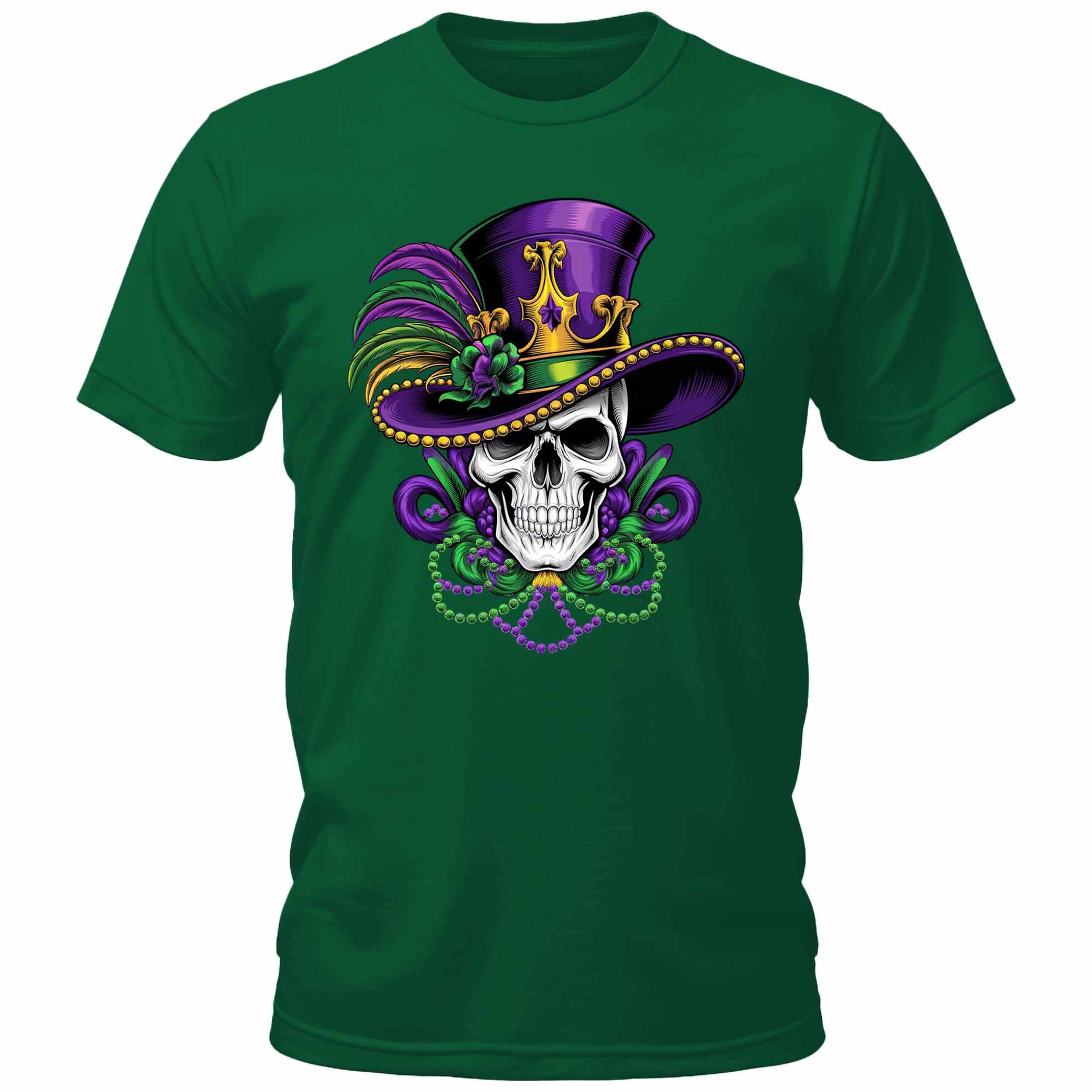 Men's Mardi Gras Festive Skull Gift T-Shirt