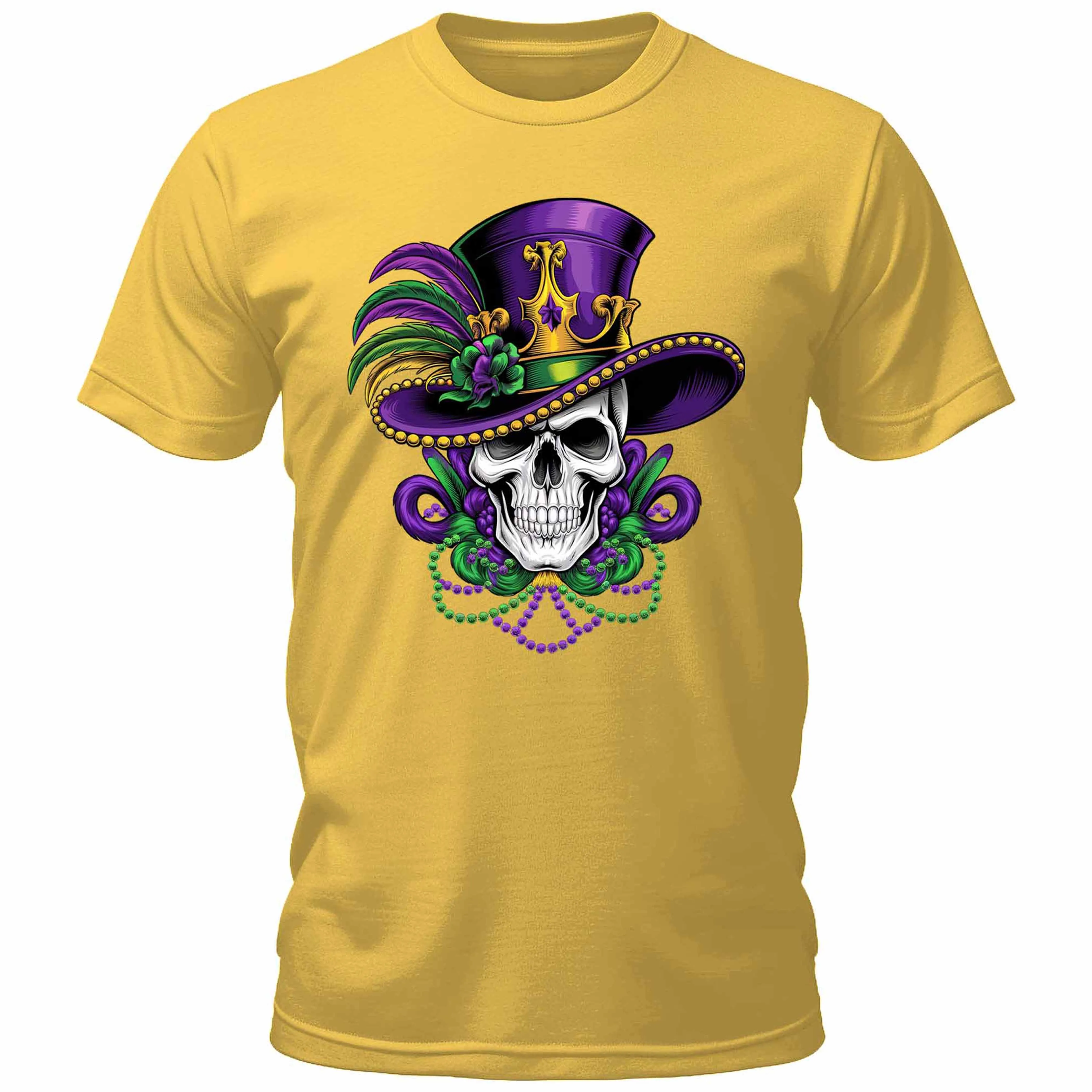 Men's Mardi Gras Festive Skull Gift T-Shirt