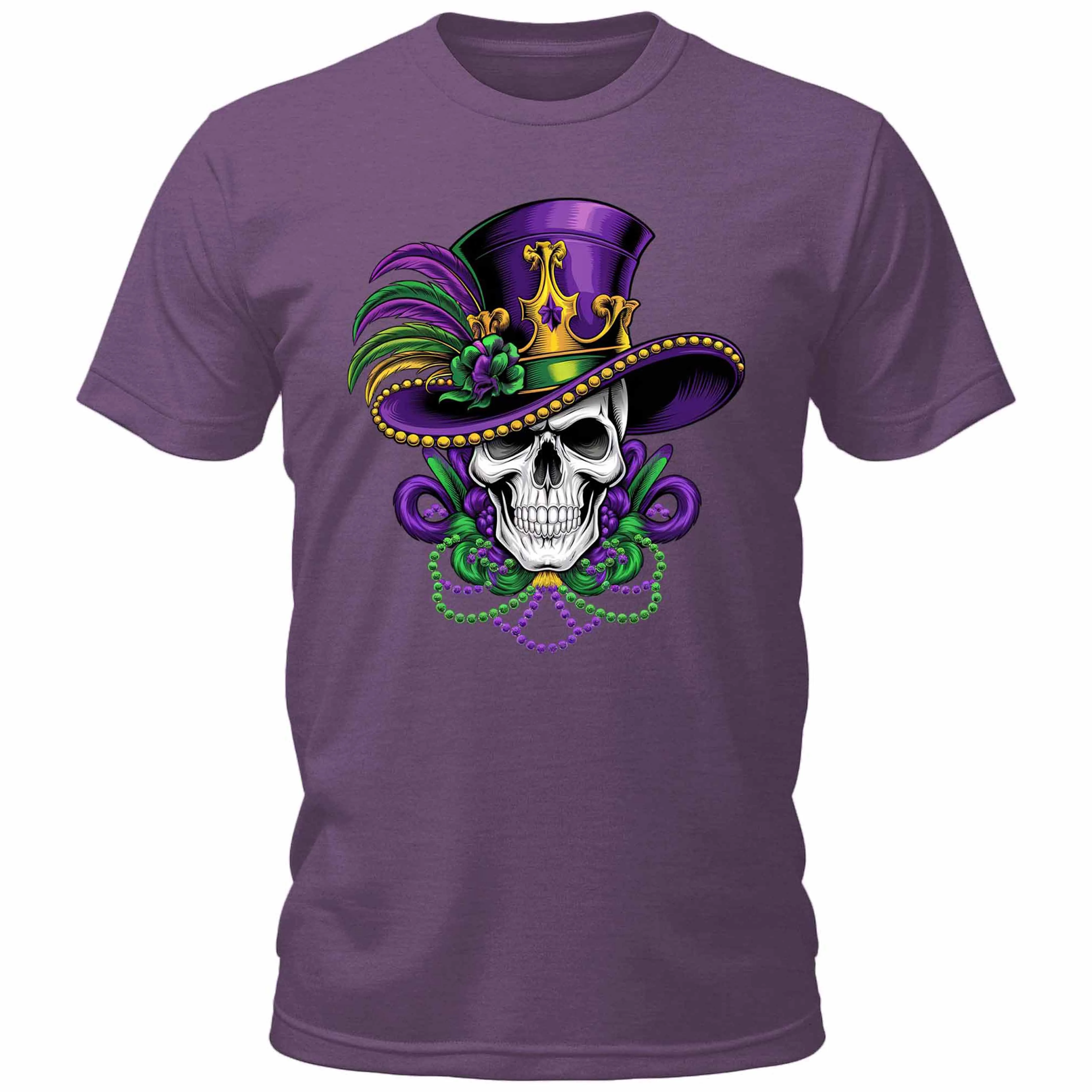 Men's Mardi Gras Festive Skull Gift T-Shirt