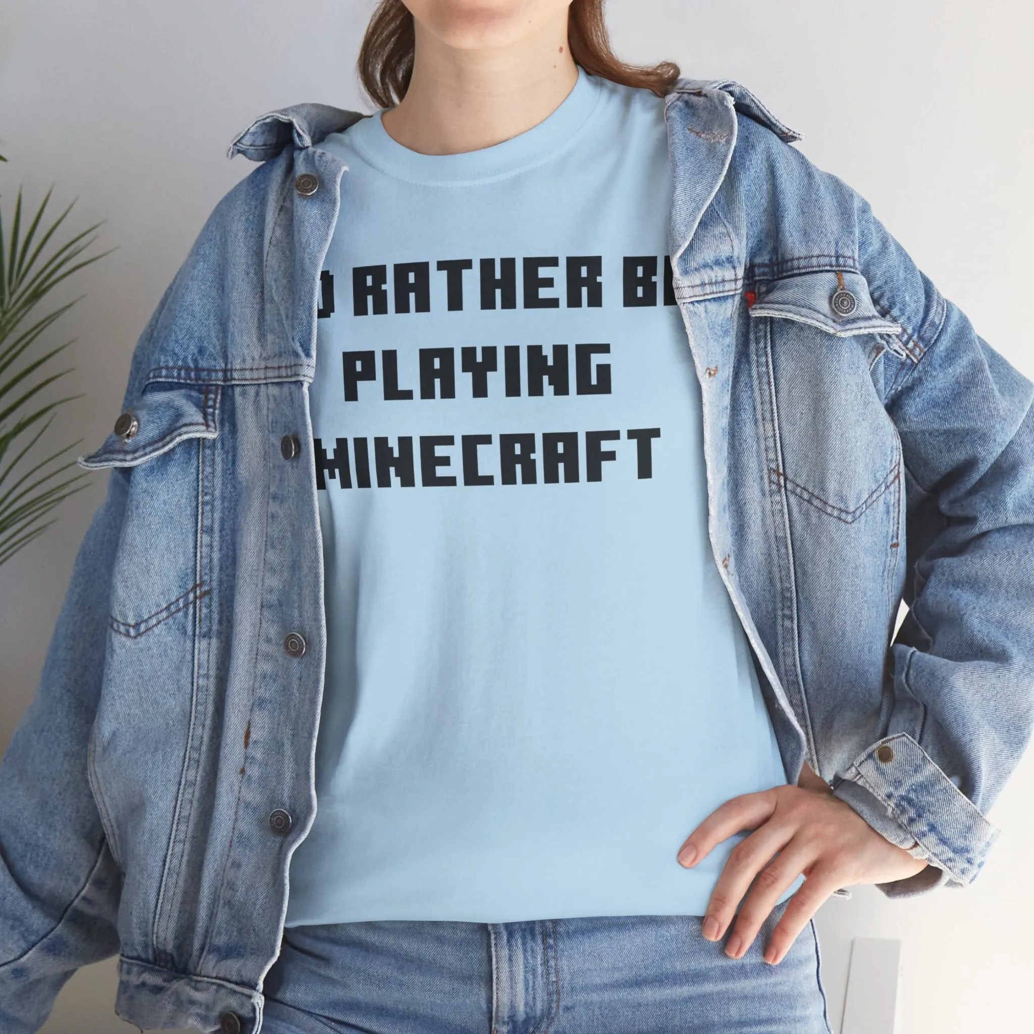 Mine craft I'd Rather Be Playing Unisex Heavy Cotton Tee Gamer Gift For Him Her Game Cup Cups Mugs Birthday Christmas Valentine's Anniversary Gifts