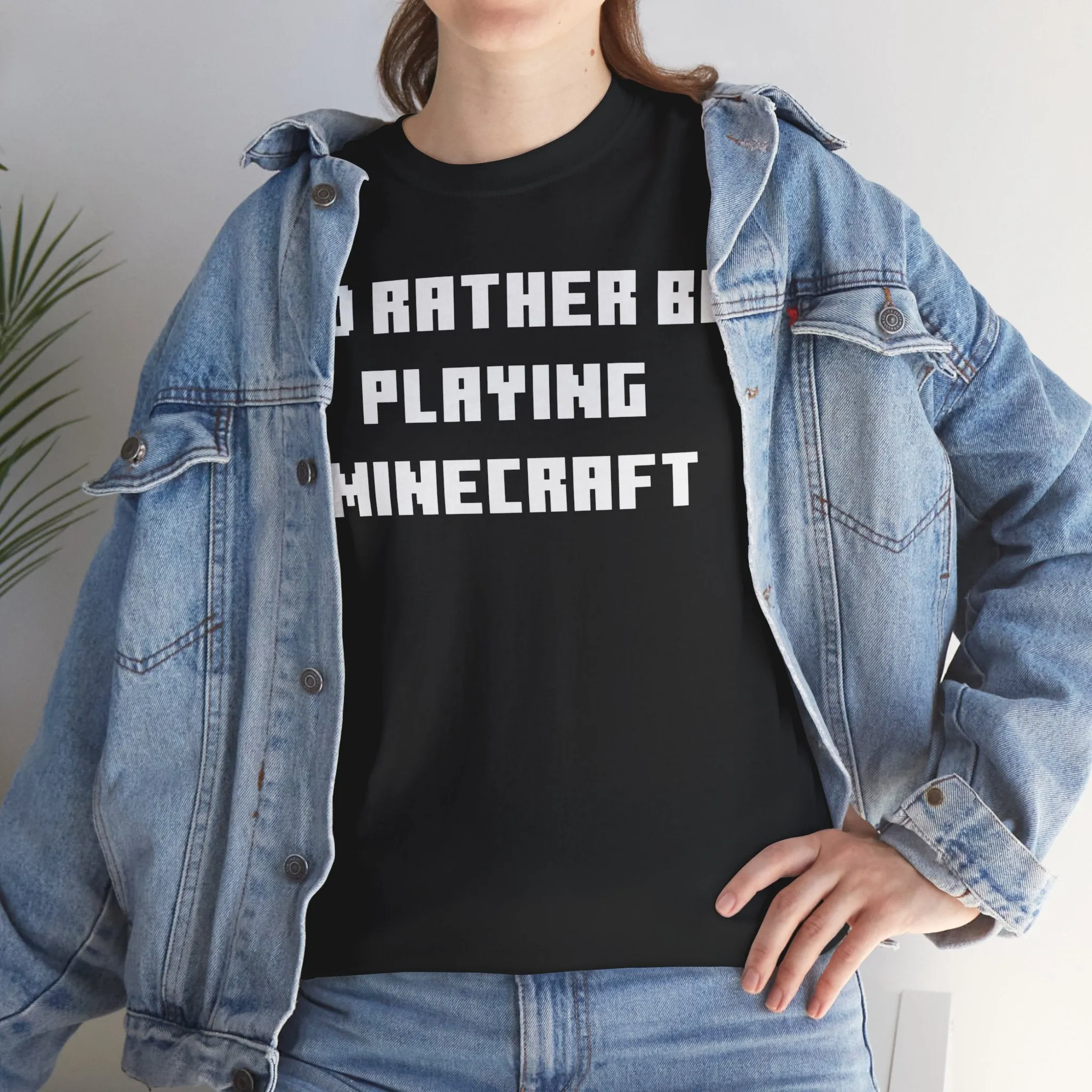 Mine craft I'd Rather Be Playing Unisex Heavy Cotton Tee Gamer Gift For Him Her Game Cup Cups Mugs Birthday Christmas Valentine's Anniversary Gifts