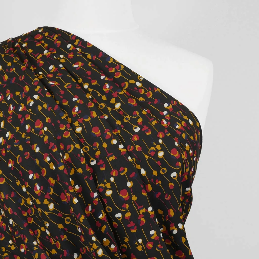 Monroe - Black, Seedlings Woven Crepe Fabric