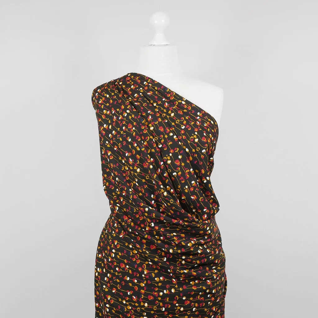 Monroe - Black, Seedlings Woven Crepe Fabric