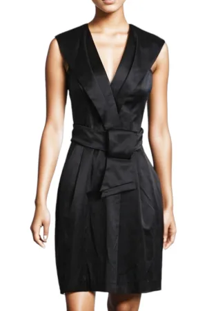 Origami Wrap Dress in Black