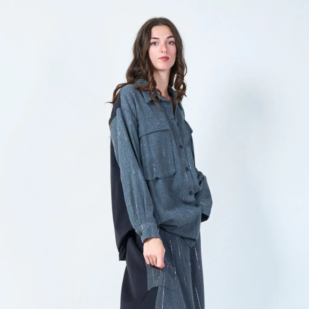 Oversized striped button-up shirt wholesale