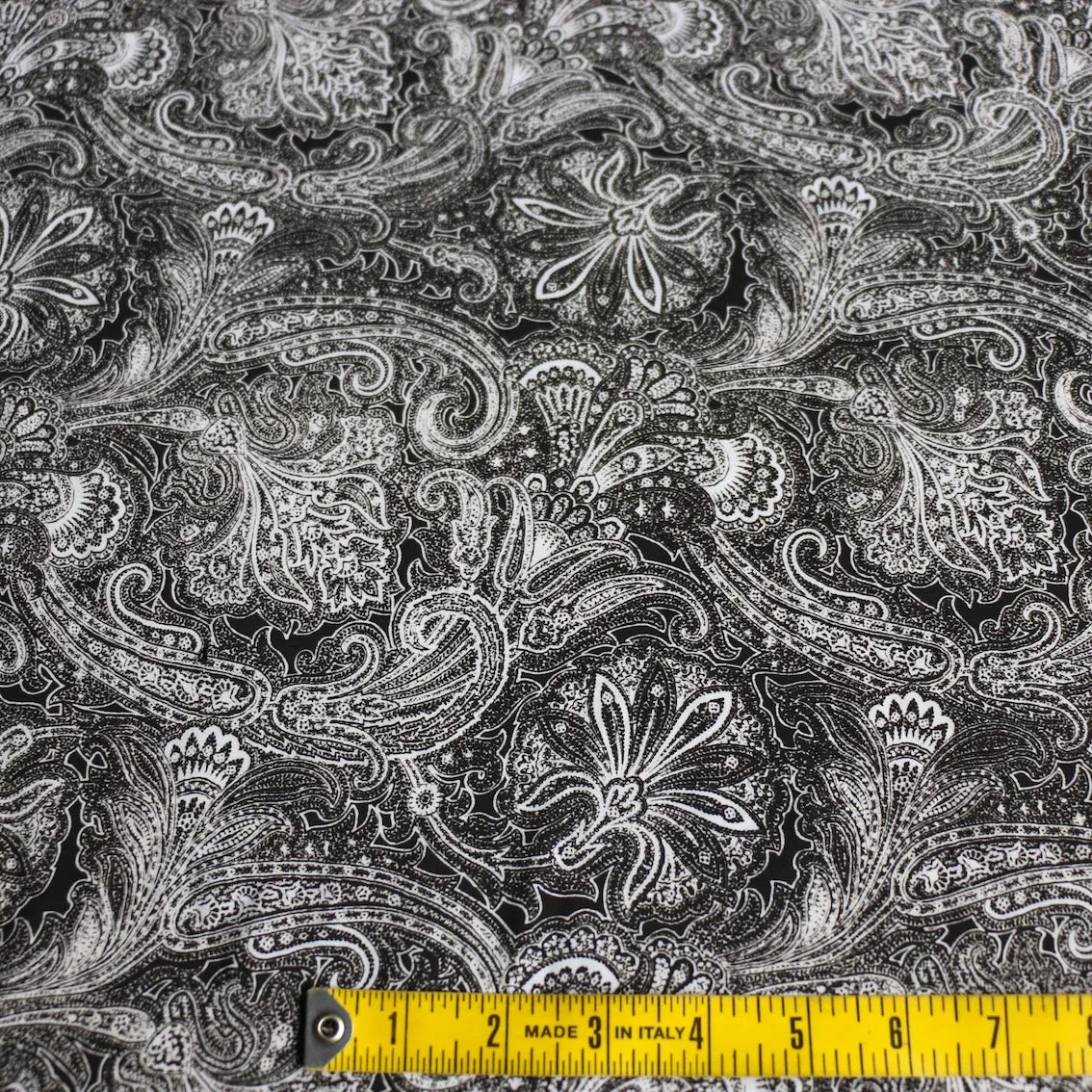 Paisley On Black Technical Polyester