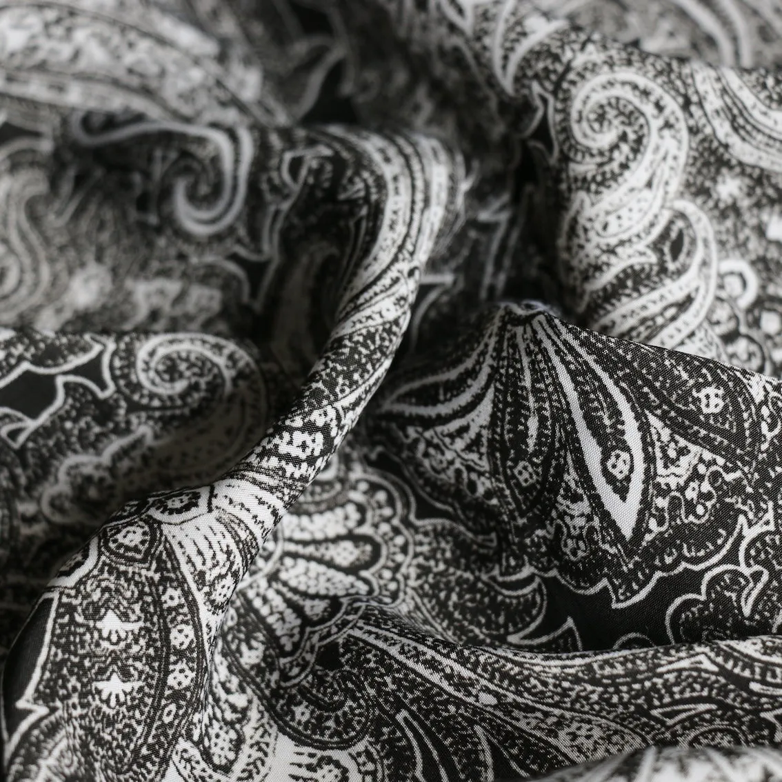 Paisley On Black Technical Polyester