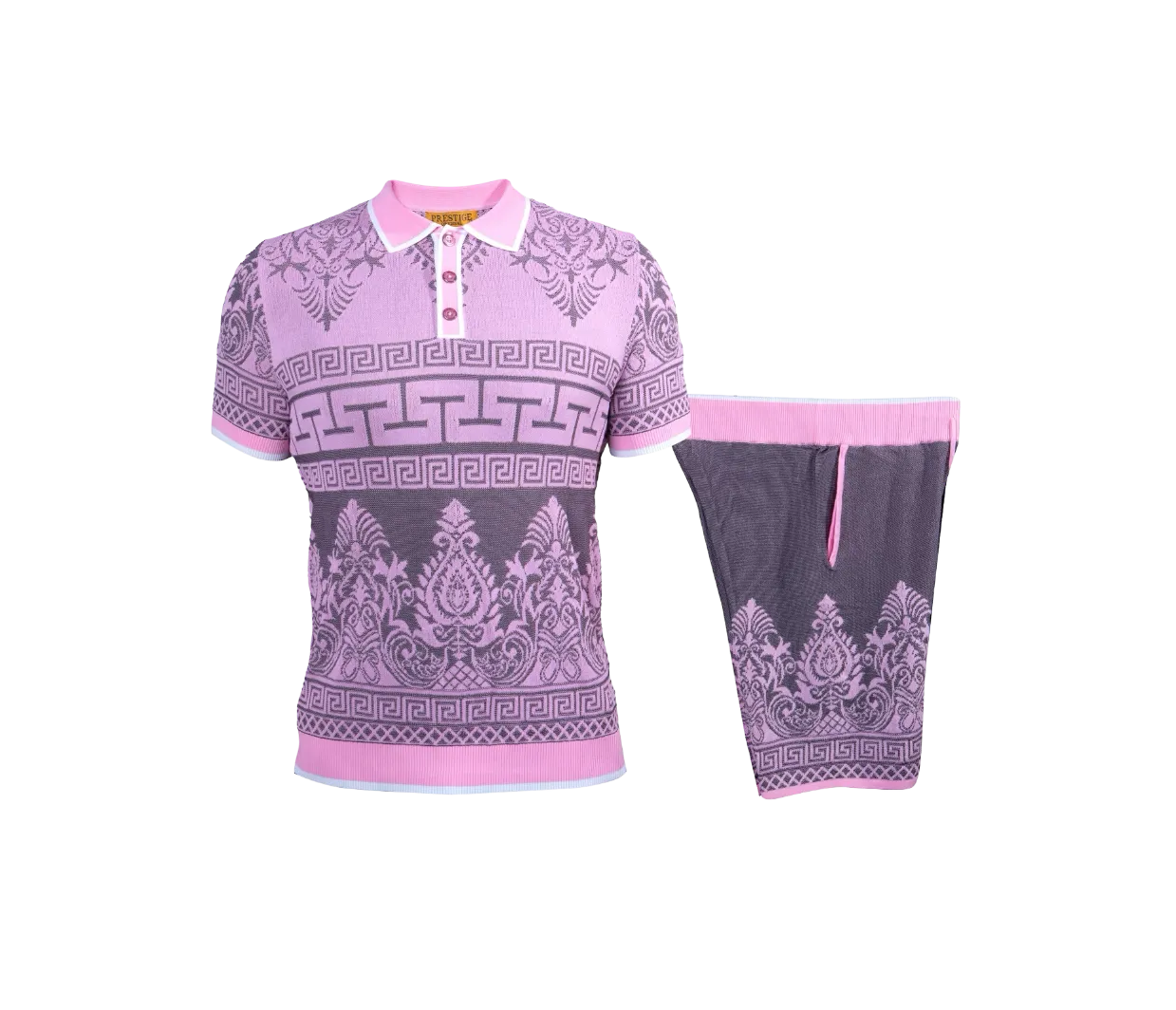 Prestige Pink Summer Outfit Polo Shirt and Short Set Style No: CKJ-259