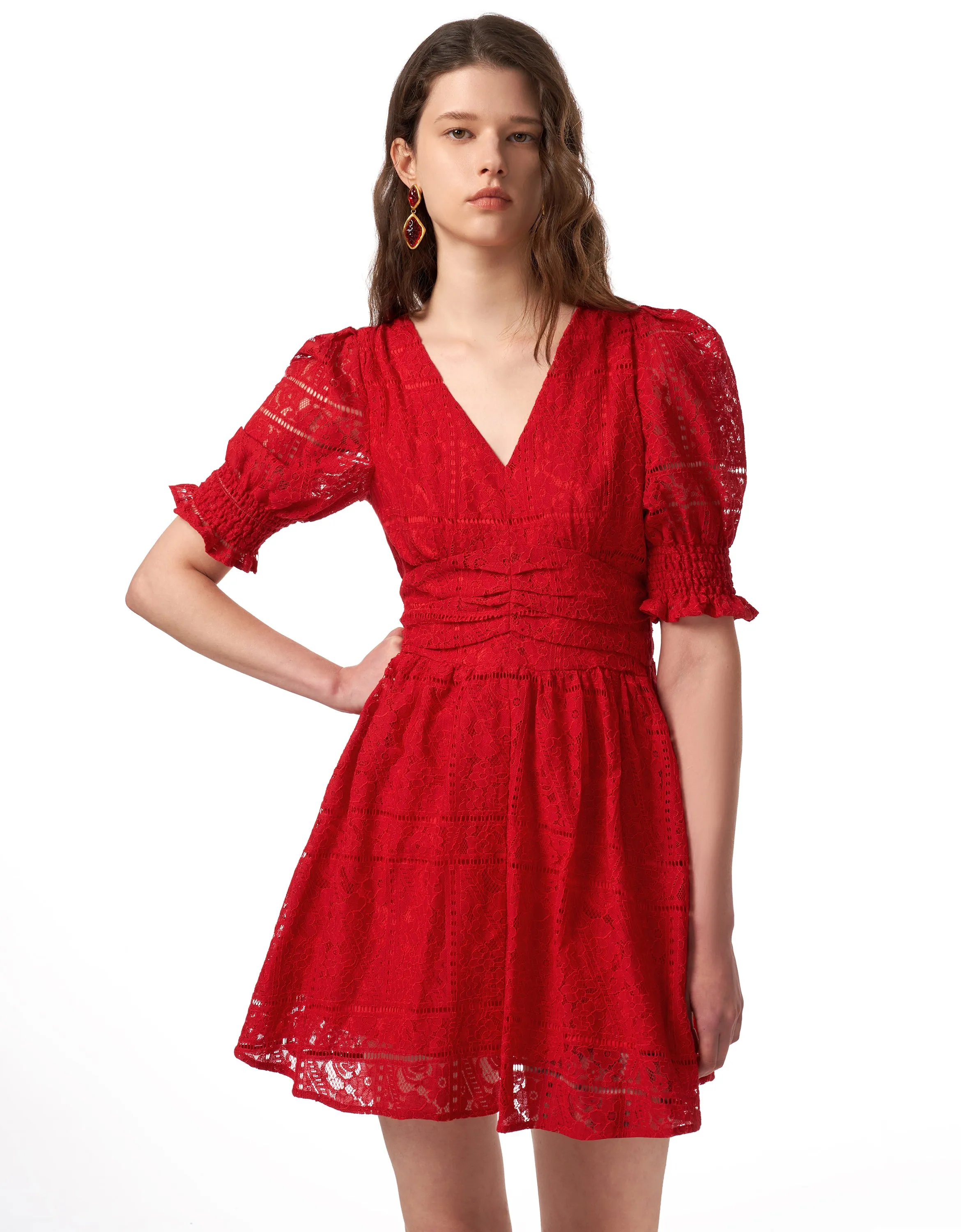 Puff Sleeve Lace Dress