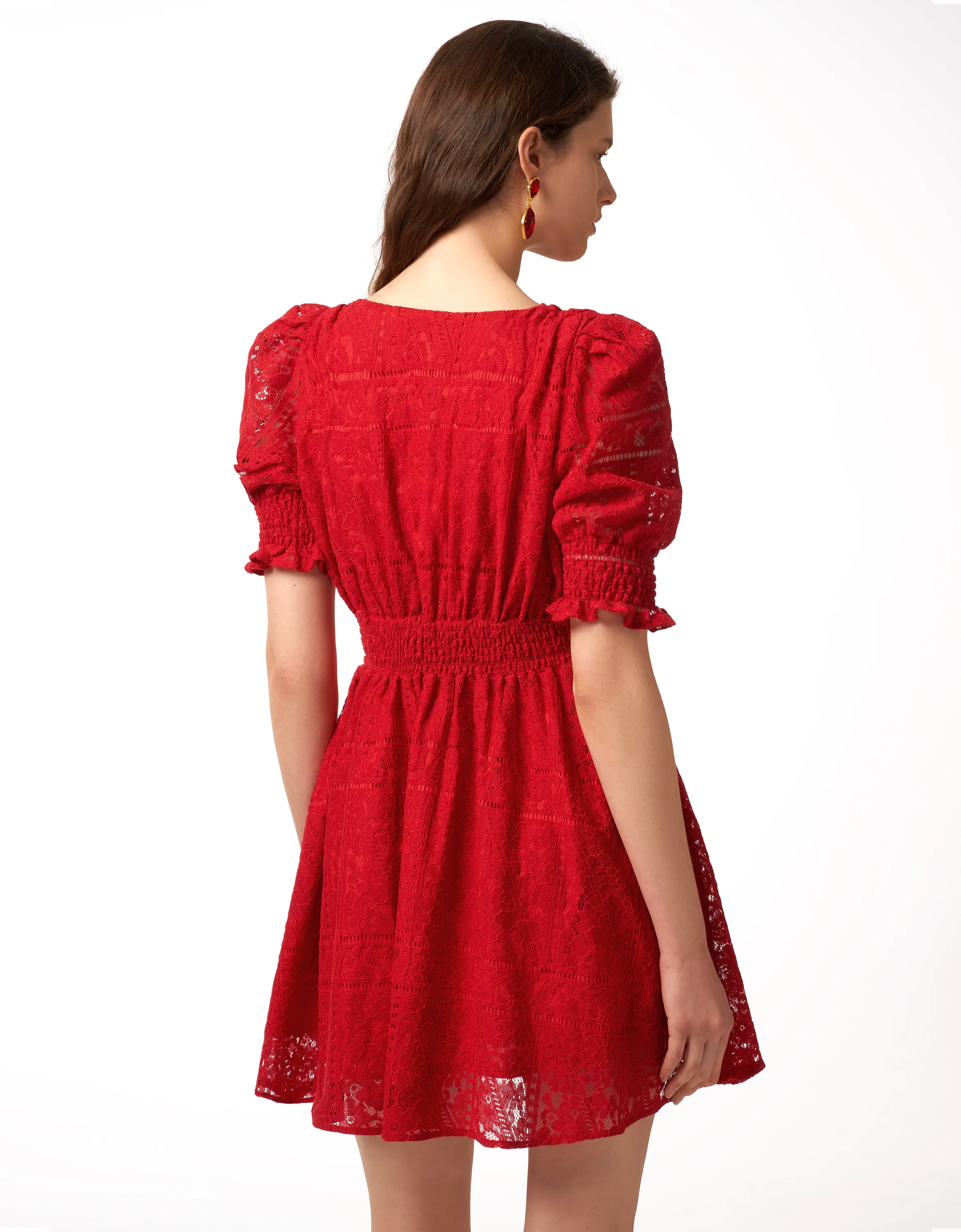 Puff Sleeve Lace Dress