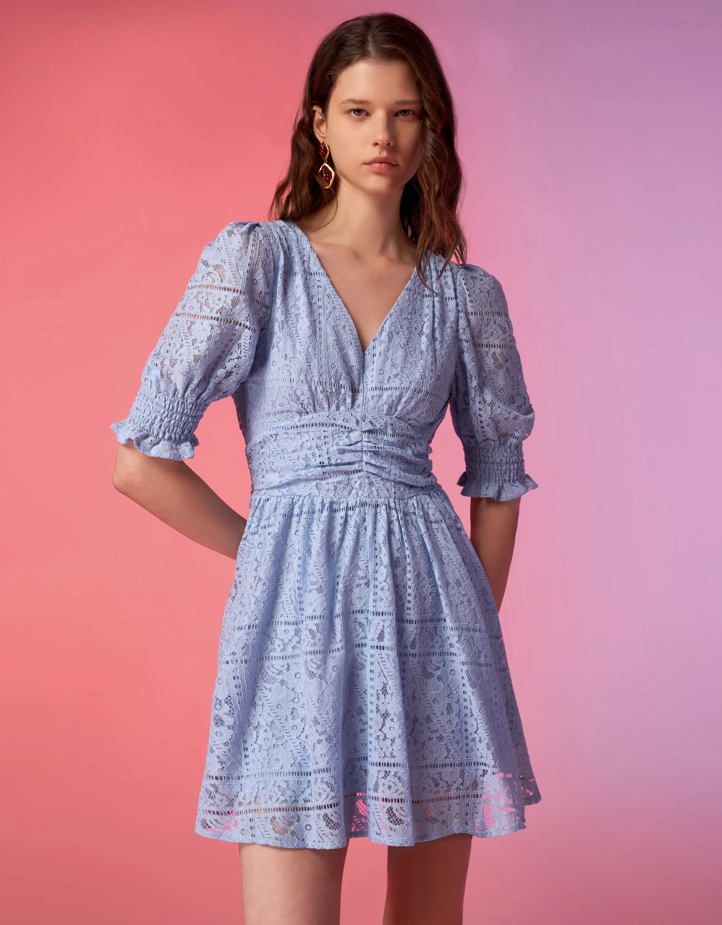 Puff Sleeve Lace Dress