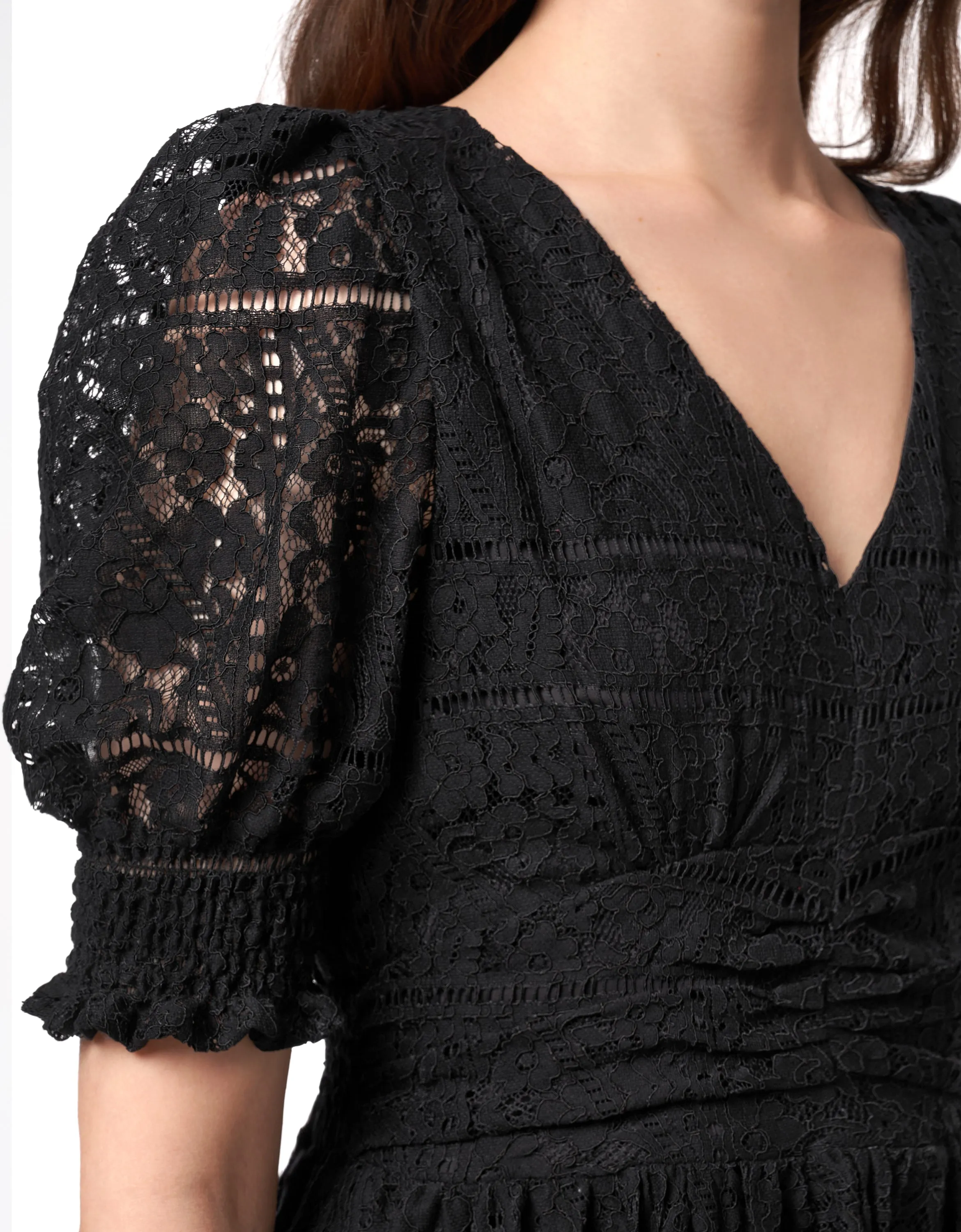 Puff Sleeve Lace Dress