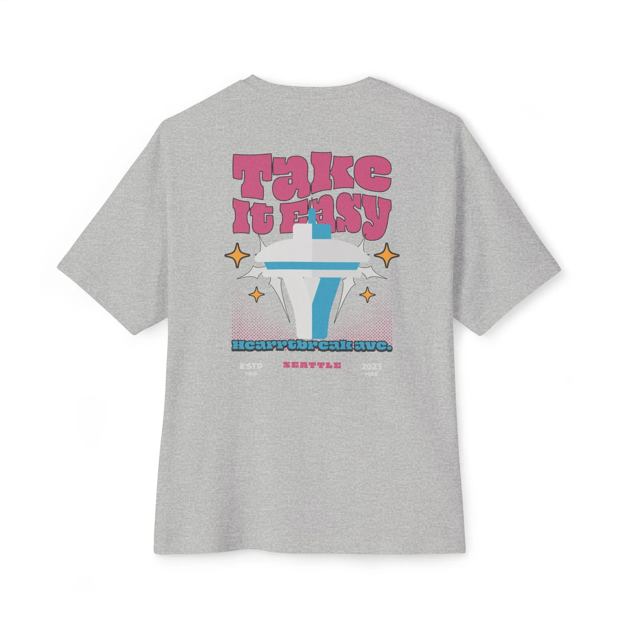 "Take it easy" Unisex Oversized Boxy Tee