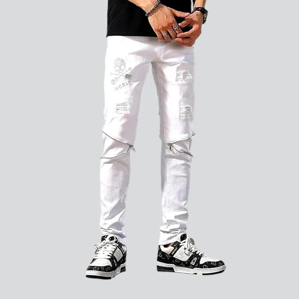 Ripped street jeans
 for men