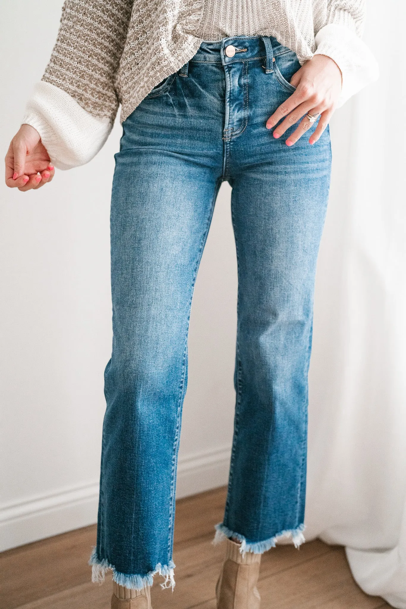 Risen Bella High Rise Tummy Control Straight Leg Jean