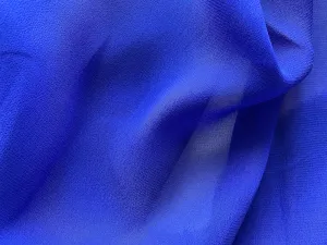 Semi-Sheer Brilliant Cobalt Georgette Crepe Viscose (Made in Italy)