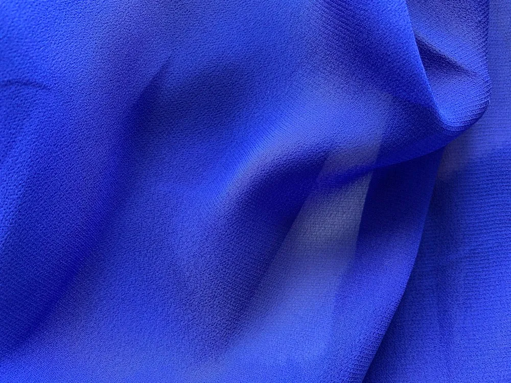 Semi-Sheer Brilliant Cobalt Georgette Crepe Viscose (Made in Italy)