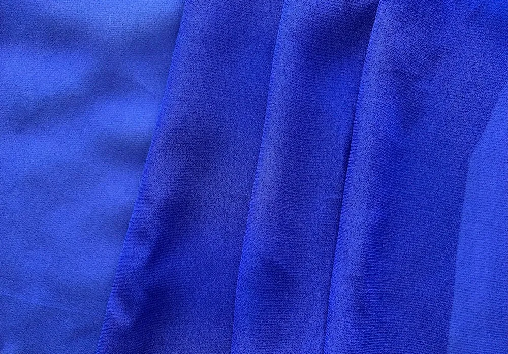 Semi-Sheer Brilliant Cobalt Georgette Crepe Viscose (Made in Italy)