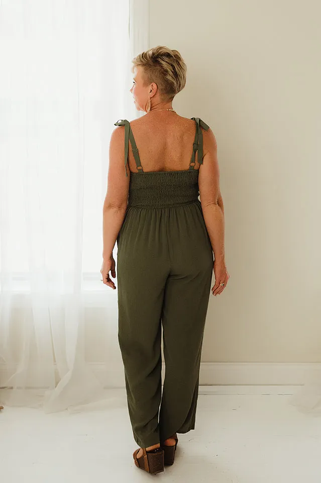 Surplice Ruffle Jumpsuit