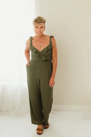 Surplice Ruffle Jumpsuit