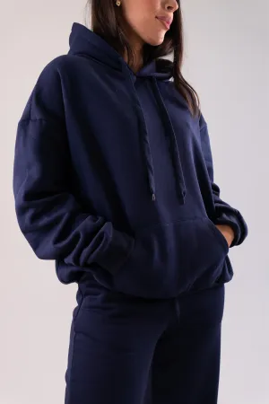 Taylor Drawstring Hoodie In Navy
