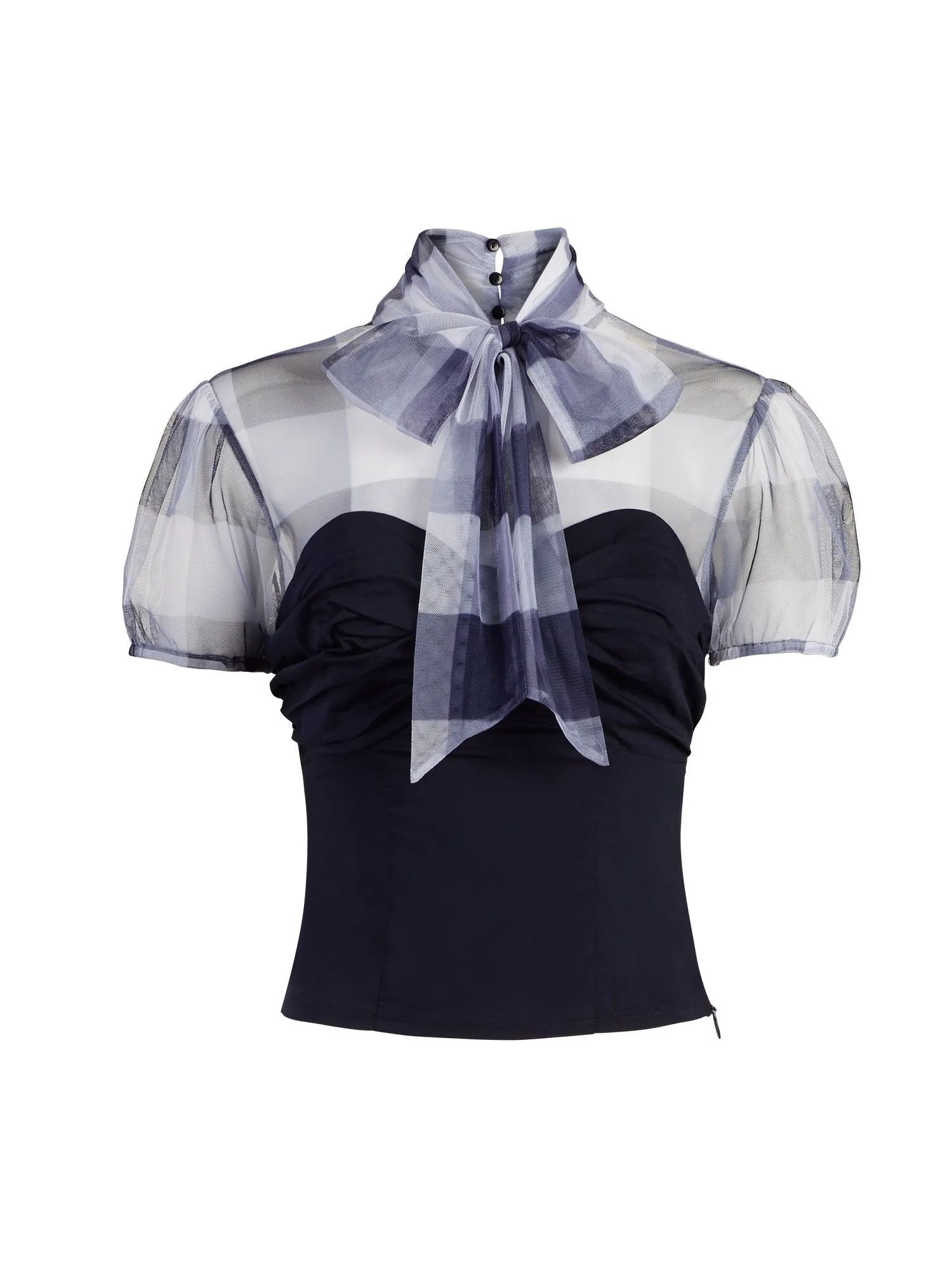 Tulle Bow-Accent Twofer Top