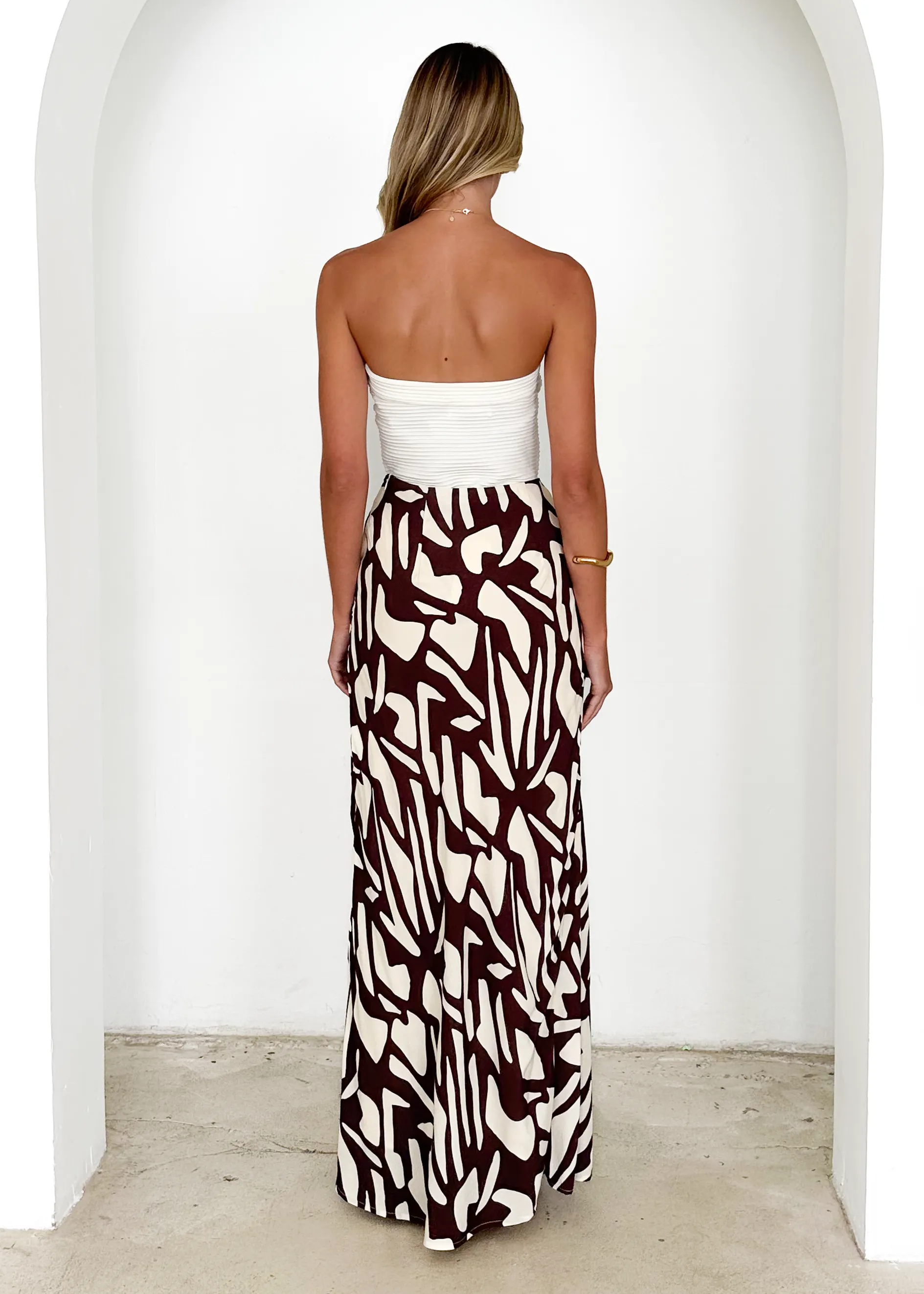 Vance Maxi Skirt - Choc Vanilla