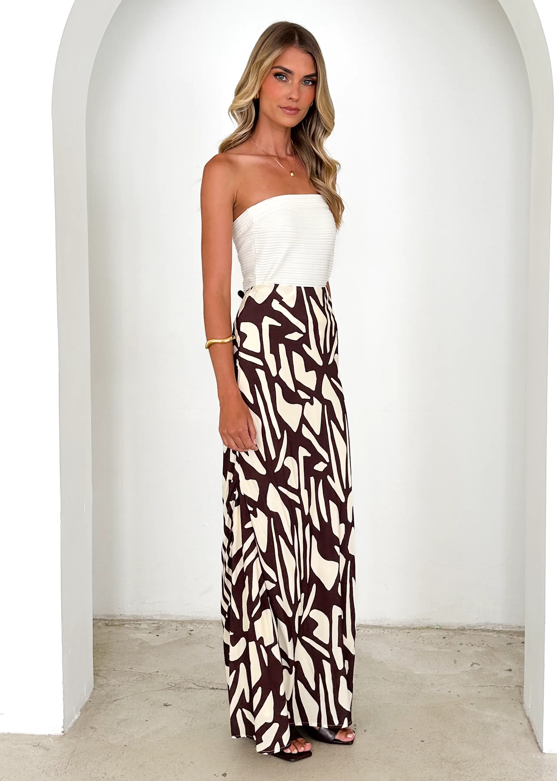 Vance Maxi Skirt - Choc Vanilla