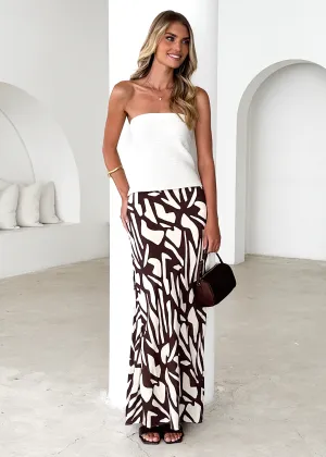 Vance Maxi Skirt - Choc Vanilla