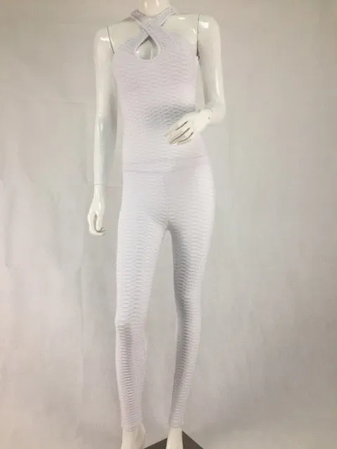 Women Sexy Pink Bodycon Jumpsuit Fitness Bandage Backless Bodysuit Chic Fashion Summer Female Stretch Workout Push Up Jumpsuit