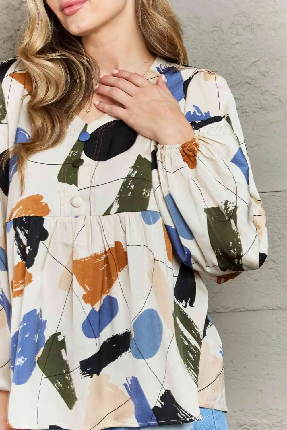 Women's Hailey & Co Wishful Thinking Multi Colored Printed Blouse